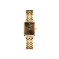 OBGSG-O89 Octagon XS Chocolate Brown Dial Gold-Tone Bracelet Watch