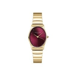 OVGSG-OV15 Rosefield Oval Burgundy Half-Moon Sunray Steel Gold
