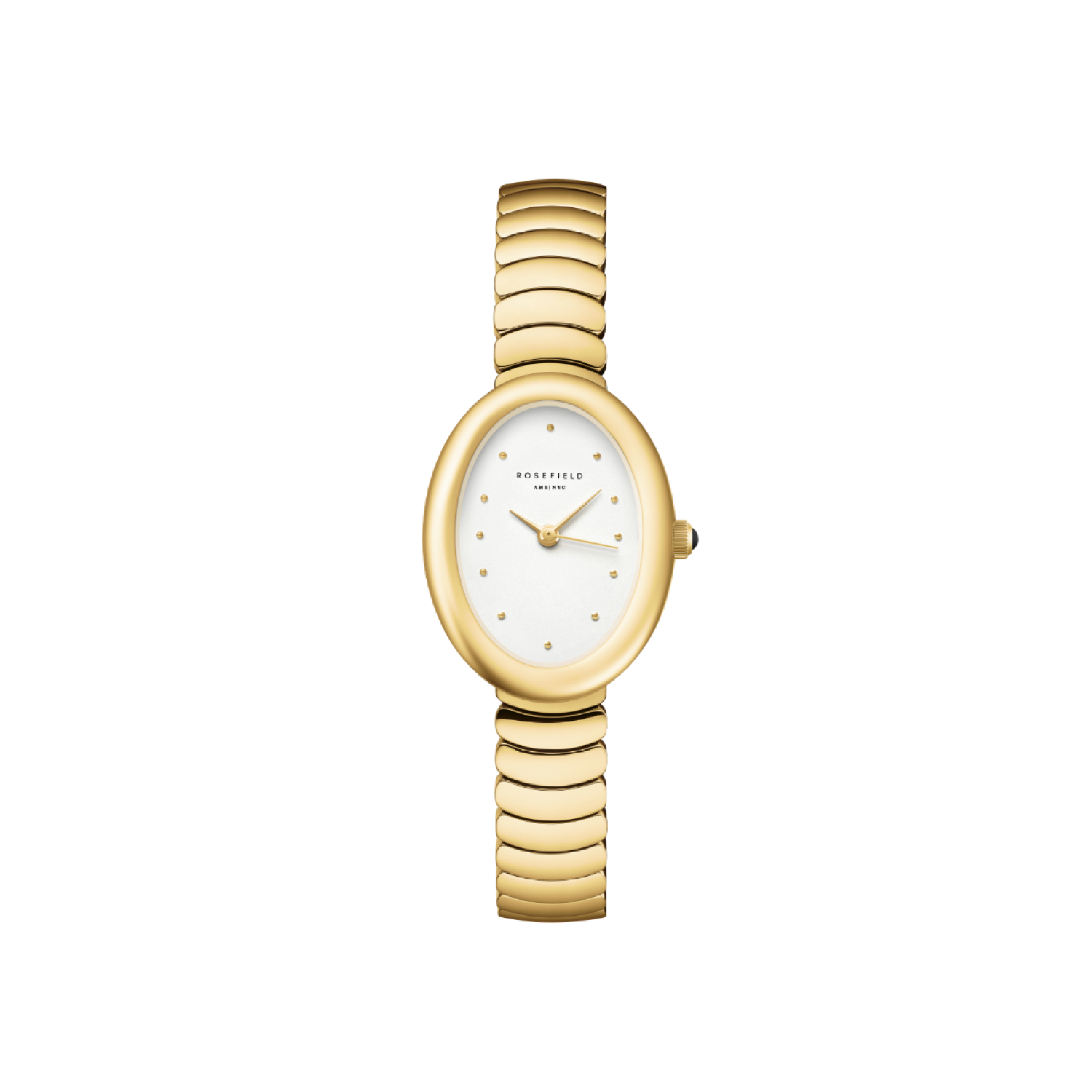 OVWGSG-OV19 Ovale White Matte Gold-Tone Bracelet Watch by Rosefield Watches