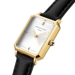 OWBLG-O84 Rosefield Octagon XS White Black Leather Gold OWBLG-O84 Rosefield Octagon XS White Black Leather Gold