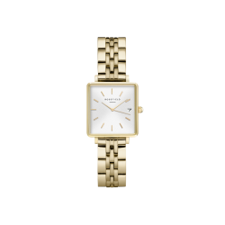 QMWSG-Q021 Rosefield Mini Boxy Gold-Tone Bracelet Watch