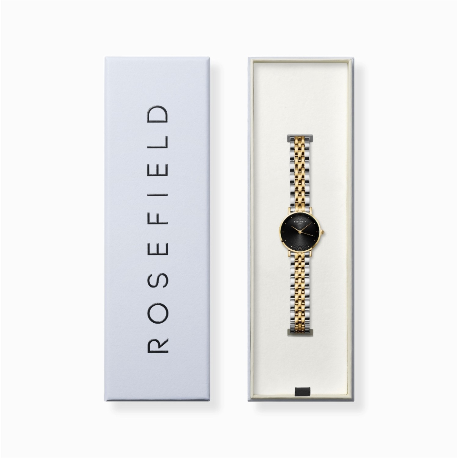 SEBDSG-SE04 Small Edit Black Gold Silver Duotone Bracelet Watch – Rosefield Watches Auckland | With their stylish designs and packaging, Rosefield watches make excellent gifts for special occasions. SEBDSG-SE04 Small Edit Black Gold Silver Duotone Bracelet Watch by Rosefield Watches