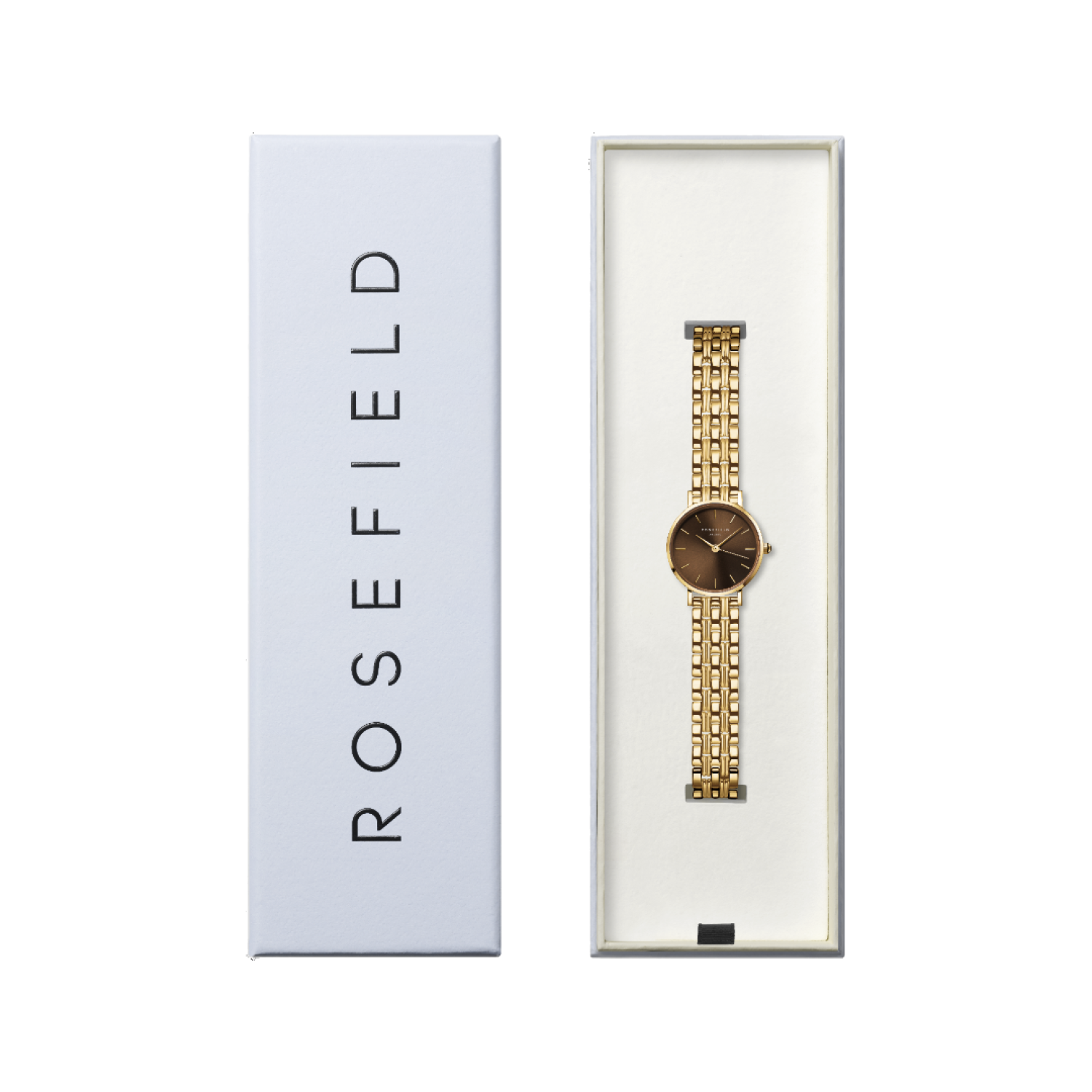 SEBGSG-SE05 Small Edit Chocolate Brown Dial Gold-Tone Bracelet Watch by Rosefield Watches
