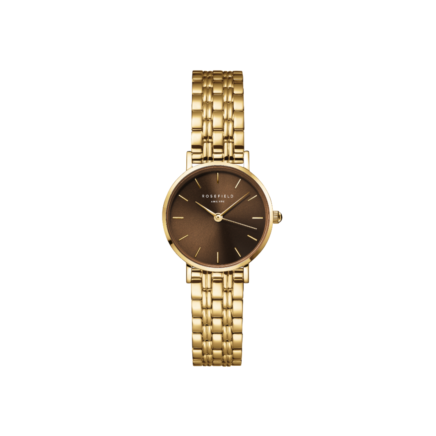 SEBGSG-SE05 Small Edit Chocolate Brown Dial Gold-Tone Bracelet Watch by Rosefield Watches
