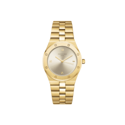 SPCGSG-SP01 Mini Oval White Rose Gold-Tone Woven Mesh Bracelet Watch