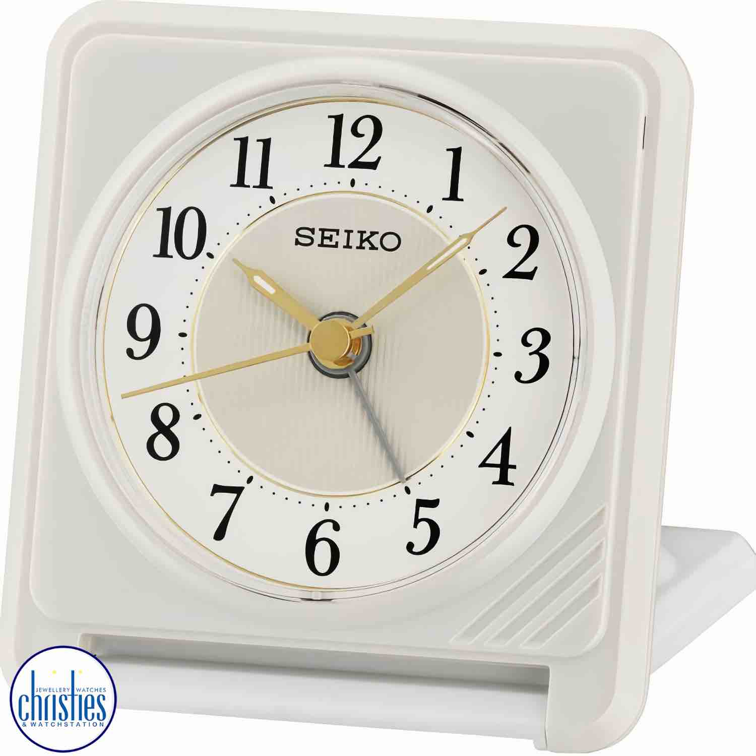 QHT016W Seiko Clocks Travel Alarm Clock. The Seiko QHT016W is a luminous travel alarm clock that features an ascending beep alarm, snooze function, and a light that can be activated by pressing the screen.