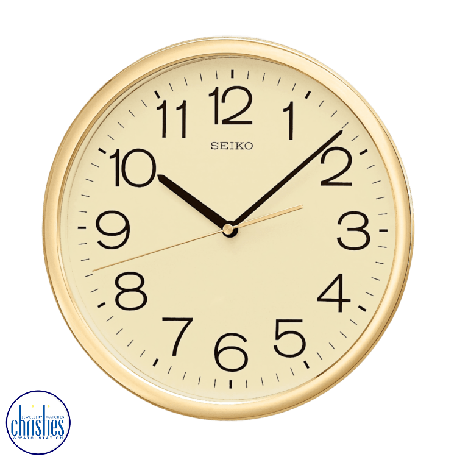 Christies Jewellery - QXA001-G Seiko Champagne Wall Clock QXA001-G Seiko Champagne Wall Clock. Introducing the Seiko QXA14-A Wall Clock, a stunning timepiece that will add both style and functionality to any room in your home.