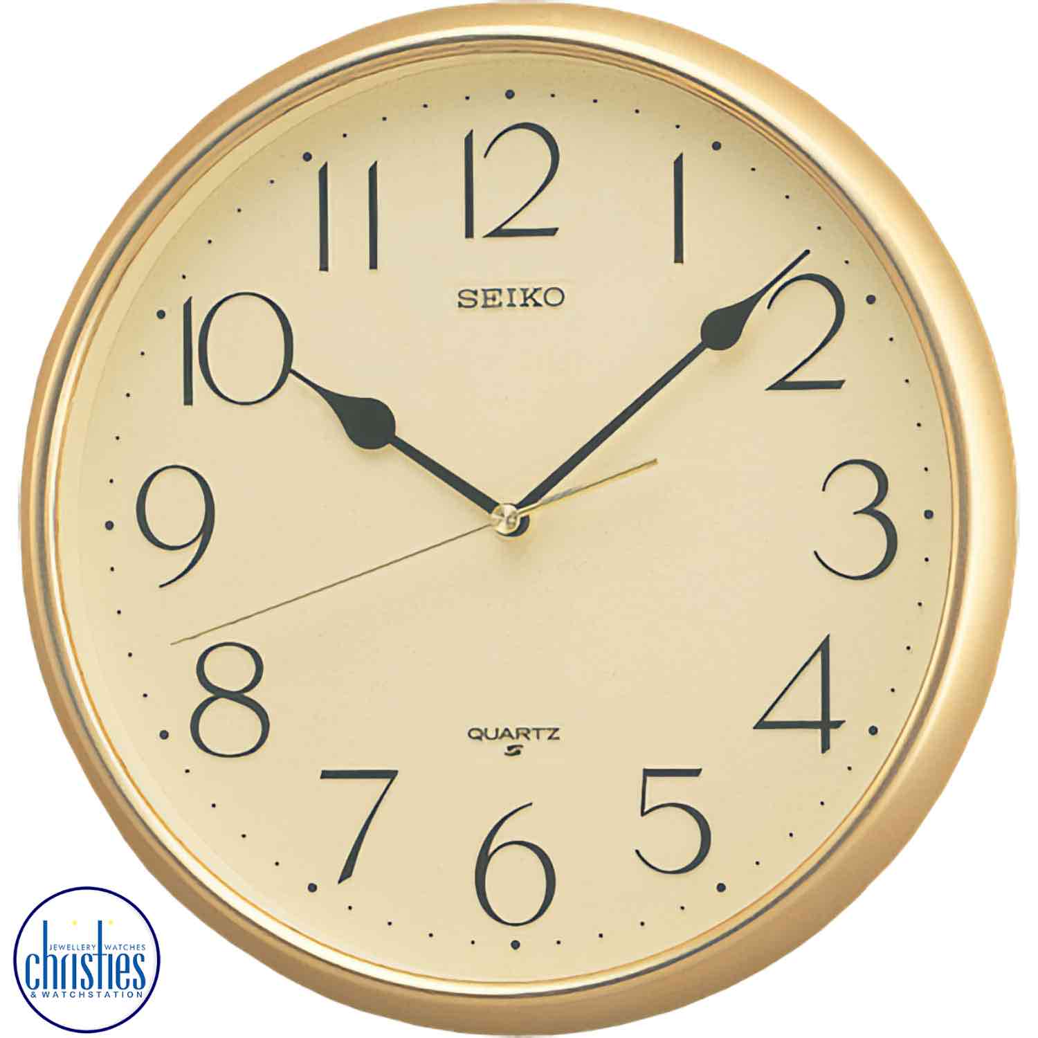 Christies Jewellery - QXA001-G Seiko Wall Clock QXA001-G Seiko Wall Clock. The Seiko QHT016W is a luminous travel alarm clock that features an ascending beep alarm, snooze function, and a light that can be activated by pressing the screen.