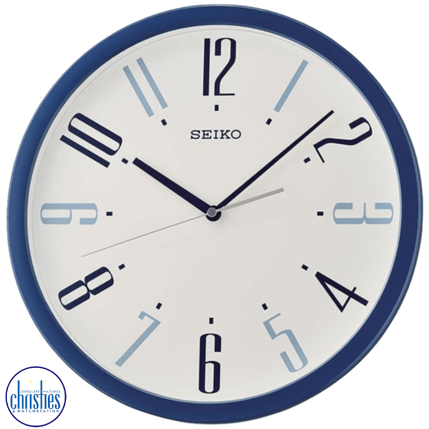 QXA729L Seiko Blue Analog Wall Clock. The Seiko Blue Analog Wall Clock QXA729L is a modern timepiece designed to add style and functionality to your living space.