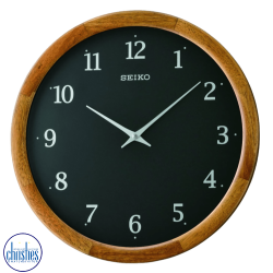 QXA763-Z Seiko Wall Clock Acacia Wood Case 