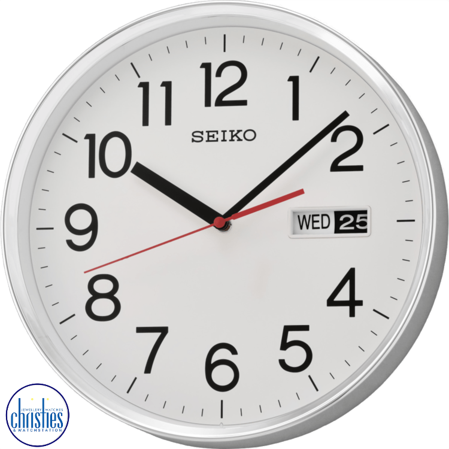 Christies Jewellery - QXF104-S Seiko Home Office Wall Clock QXF104-S Seiko Home Office Wall Clock. The Seiko QXF104-S Wall Clock is a sleek and modern timepiece that is perfect for any home or office.