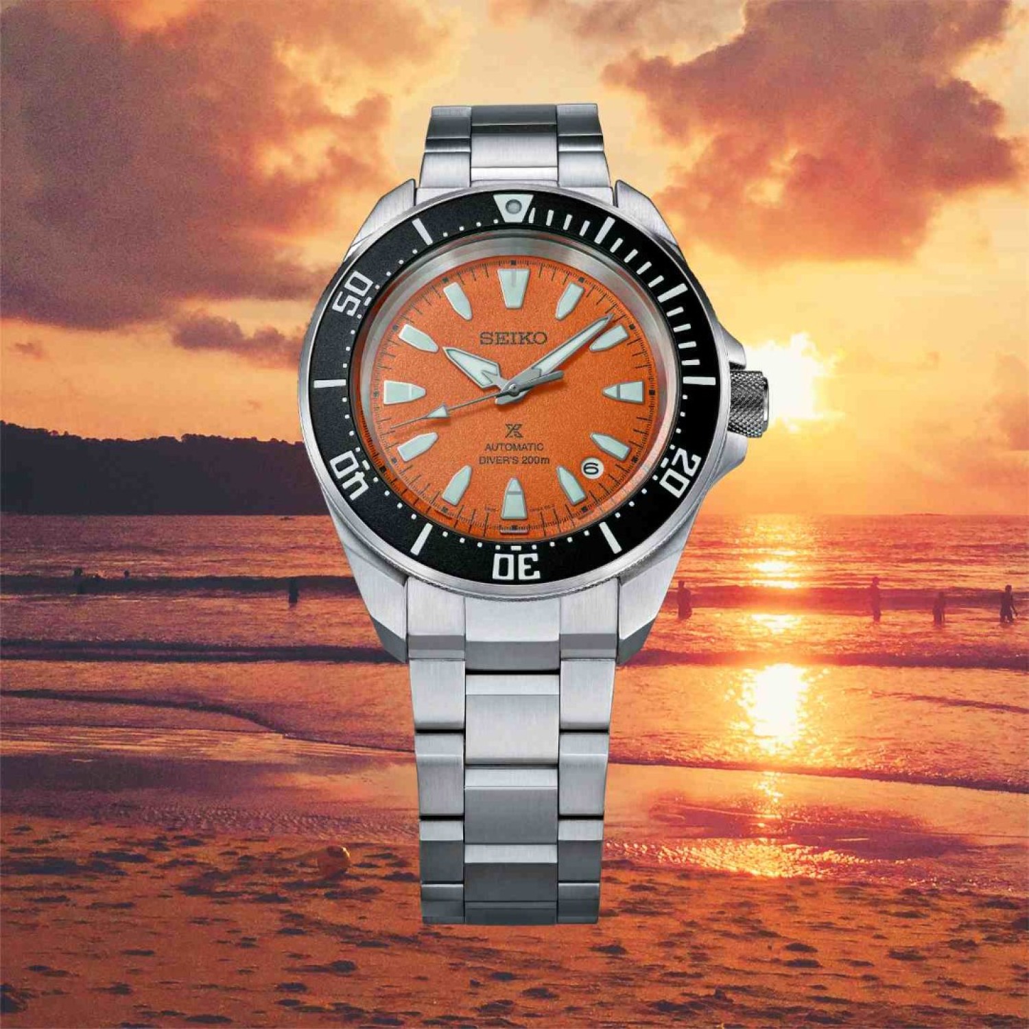 Pre-order Seiko Prospex King Samurai Asia Limited Edition HBB004K orange dial watch front view