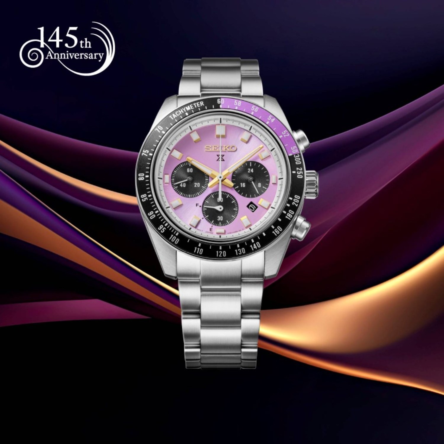 Seiko Prospex HBJ005 / HBJ005P Solar Chronograph 145th Anniversary Limited Edition watch with purple colour dial