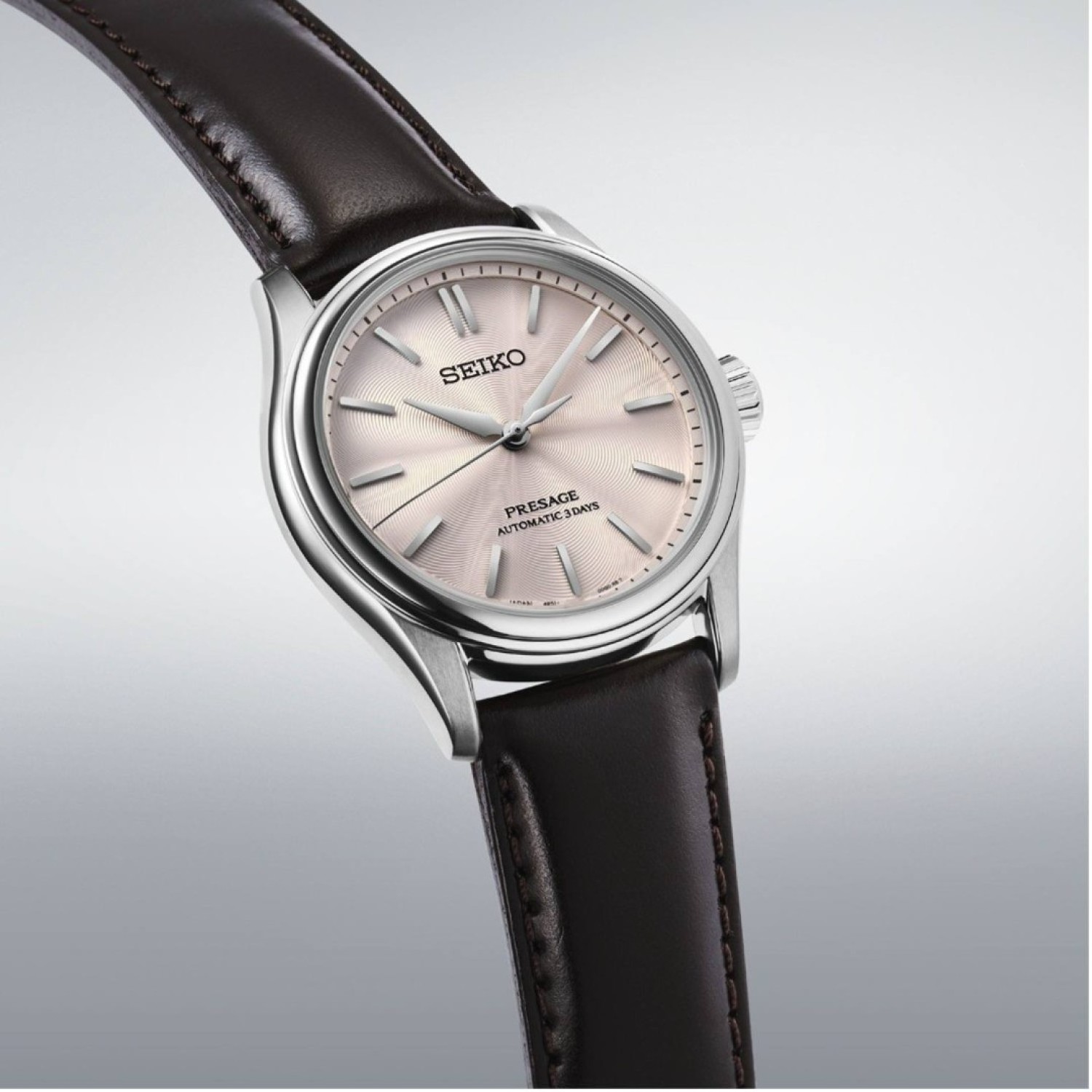 Seiko Presage HCC003J1 "Sakura Whisper" Soft Pink Dial Watch Seiko Presage Classic Series HCC003J1 Soft Pink Dial Leather Watch