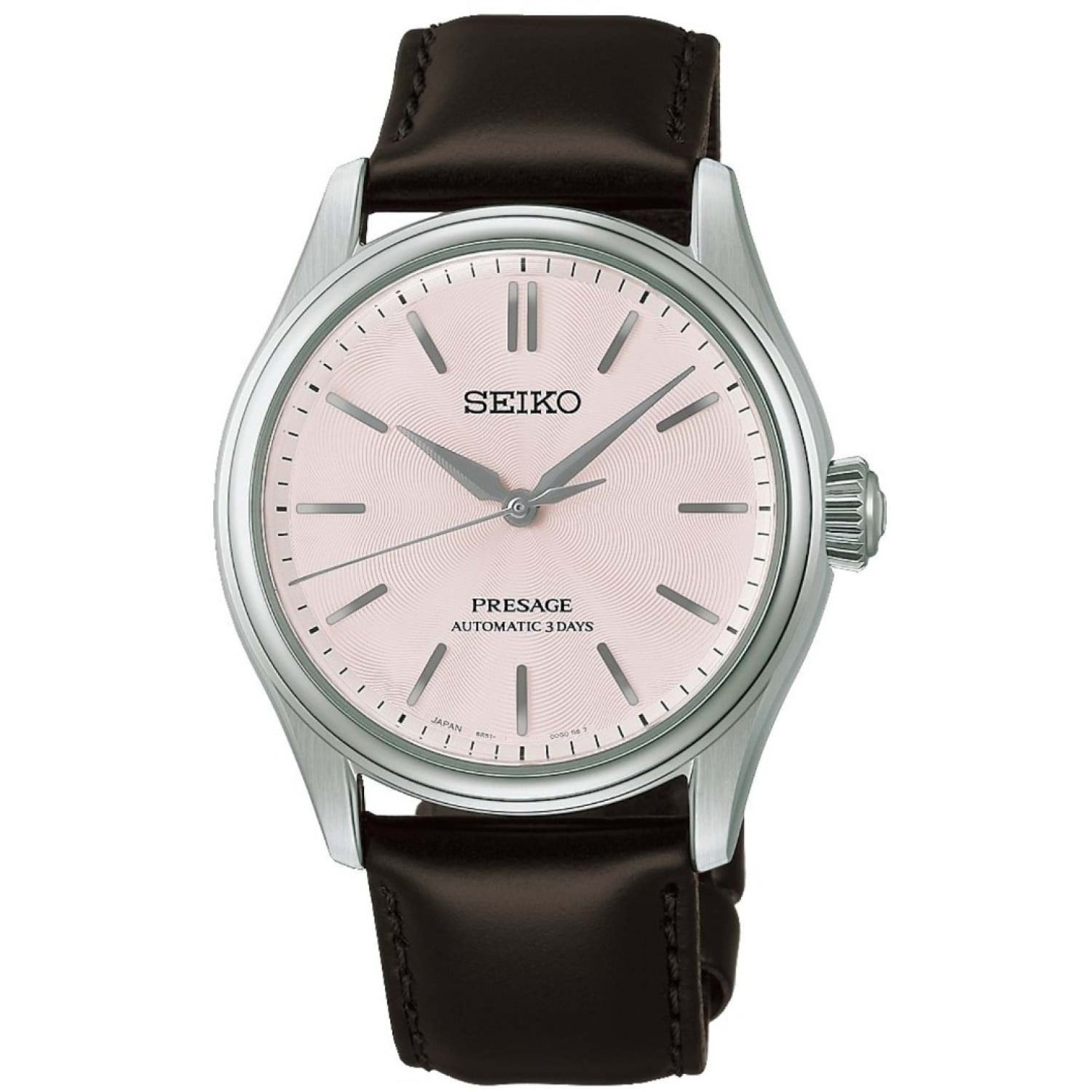 Seiko Presage HCC003J1 "Sakura Whisper" Soft Pink Dial Watch Seiko Presage Classic Series HCC003J1 Soft Pink Dial Leather Watch