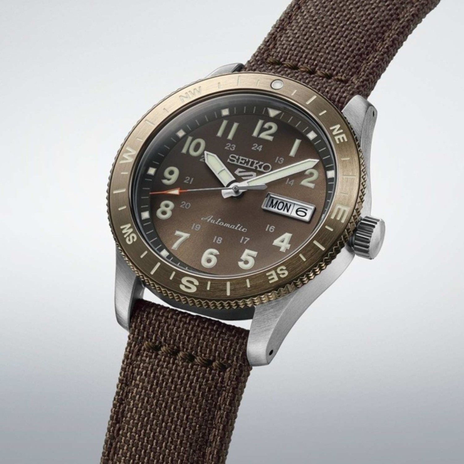 HDB009 Seiko 5 Sports Field Series Watch - Brown Dial Nylon Strap by Seiko Watches