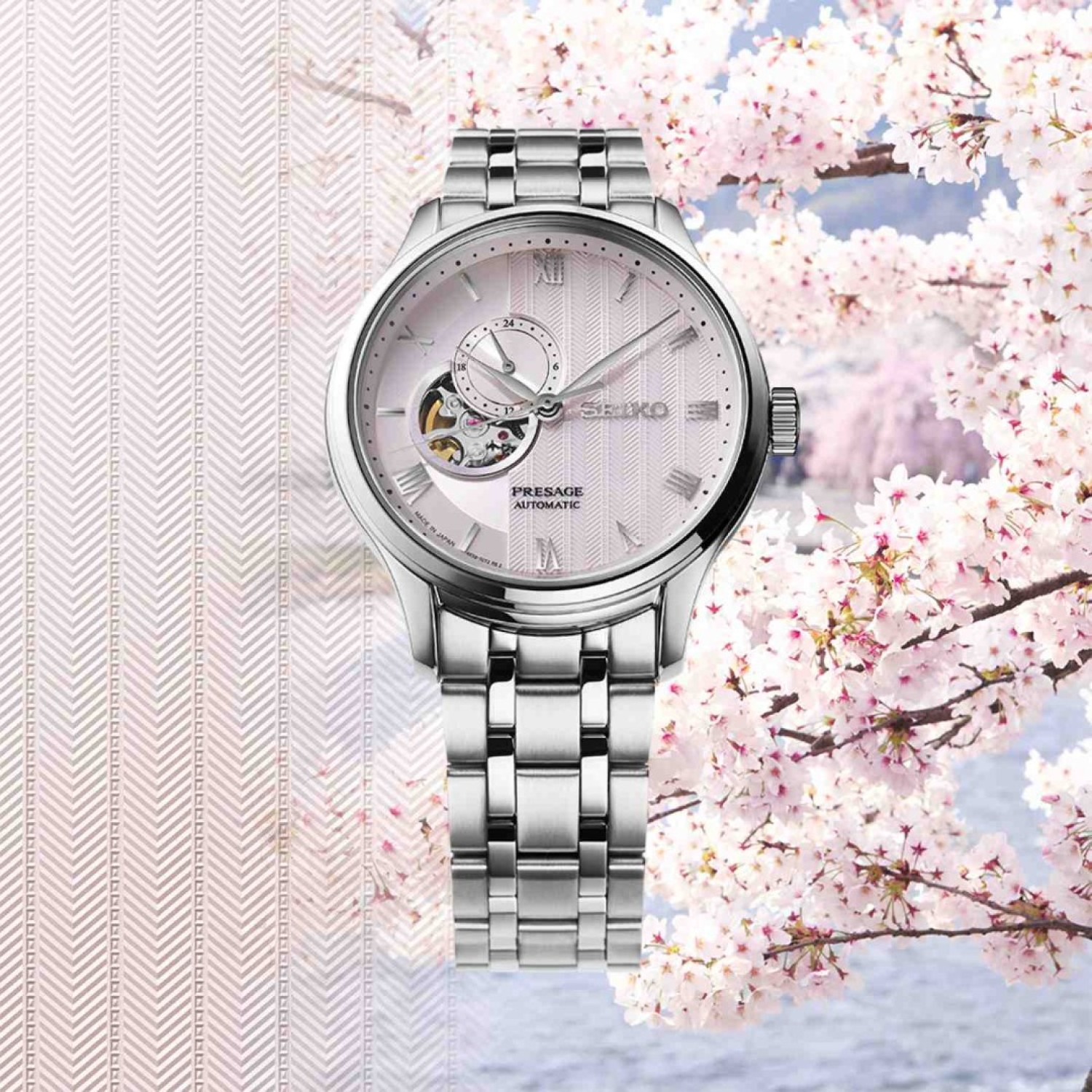 SSA465J Seiko Presage – Pale Pink Dial | Inspired by Kyoto’s Zen Gardens – Available at Christies Watches NZ SSA465J Seiko Presage – Pale Pink Dial Inspired by Kyoto’s Japanese Gardens
