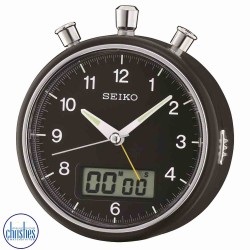 QHE114-K Seiko Alarm Clock with Timer & Stopwatch