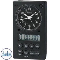 QHE190K Seiko Table Clock with Stopwatch and Timer QHE190K Seiko Table Clock with Stopwatch and Timer