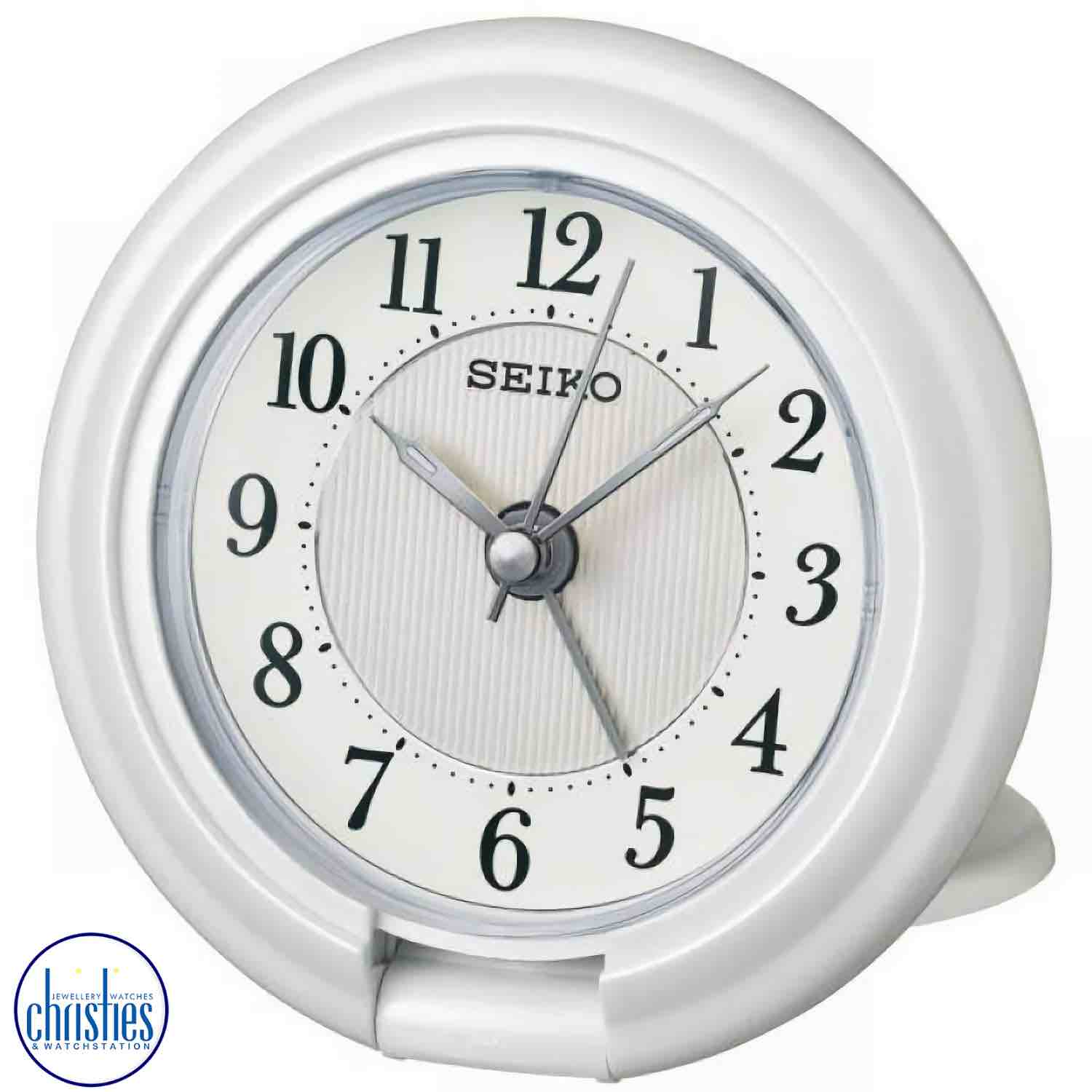 Christies Jewellery - QHT014W Seiko Clocks Travel Alarm Clock QHT014W Seiko Clocks Travel Alarm Clock. The QHE114-K Seiko Alarm Clock with Timer & Stopwatch is the perfect addition to any bedside table.