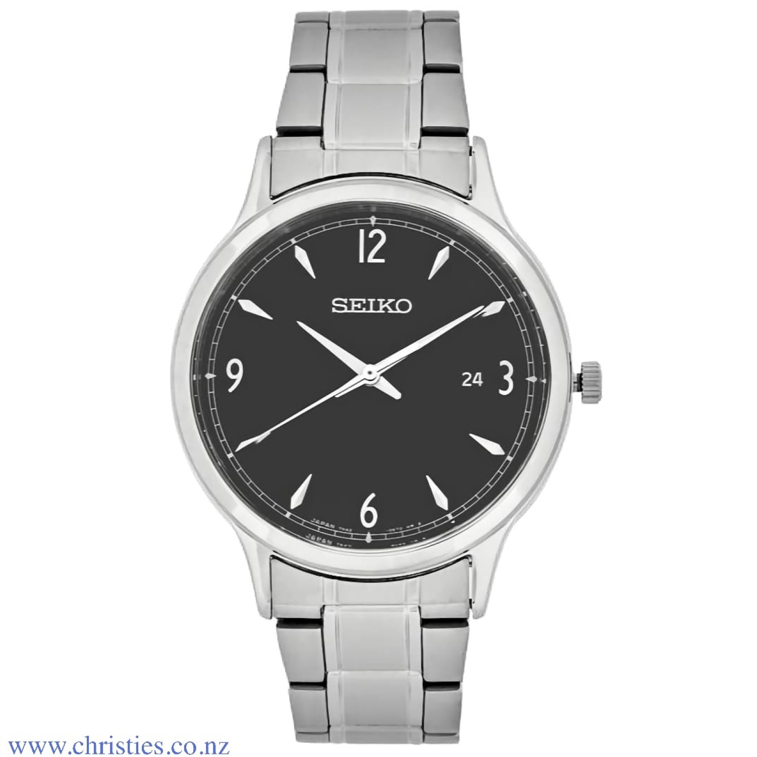 SGEH81J Seiko Mens Conceptual Series Watch. A classic timepiece with a sleek appeal and everyday functionality, this watch is an effortless way to elevate your look. The simple black dial contrasts with a stainless steel case and bracelet to provide a sea
