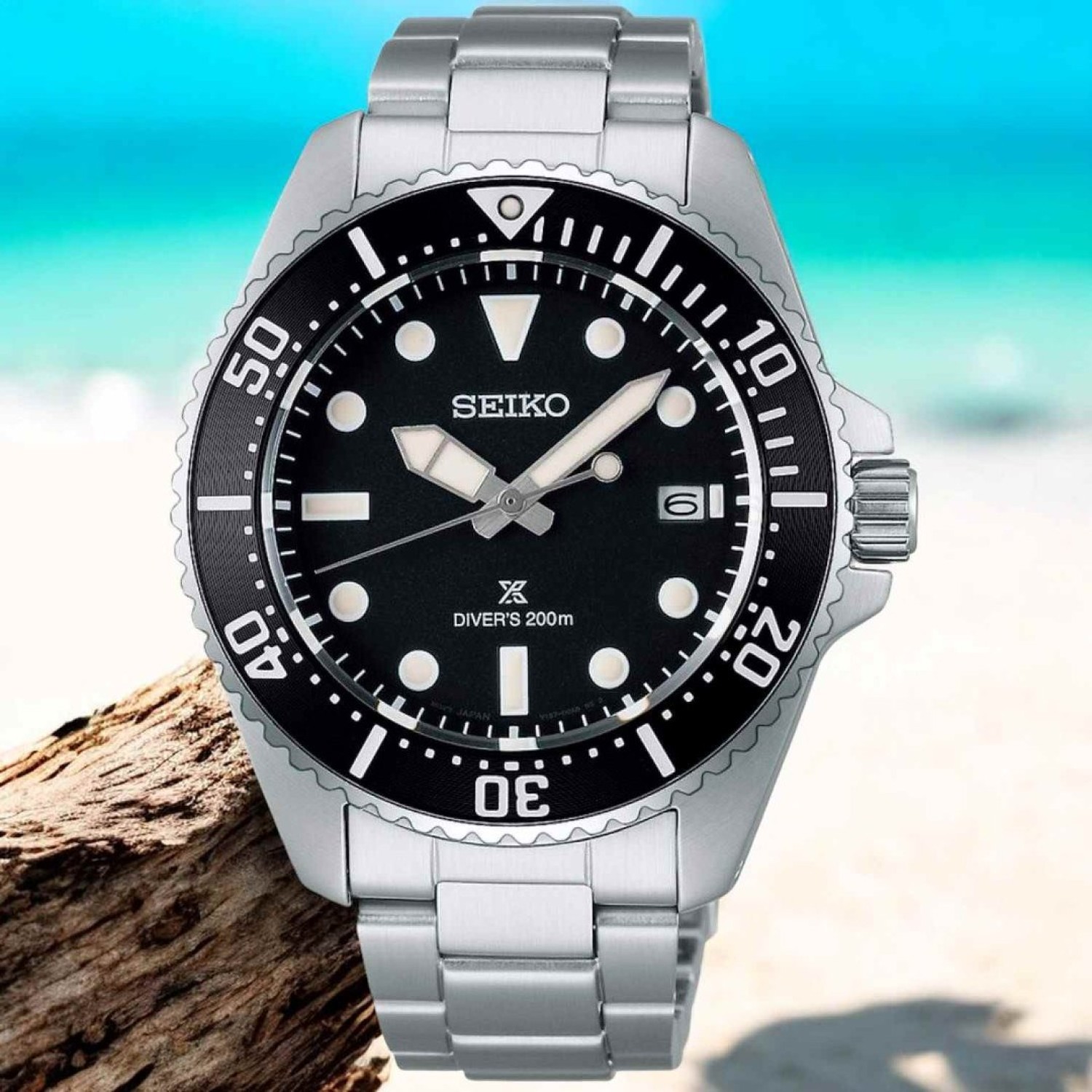 Christies Jewellery - SNE597P Seiko Prospex Solar Divers Watch Auckland NZ Seiko Prospex SNE597P Solar Divers Watch - Stainless Steel, Black Dial