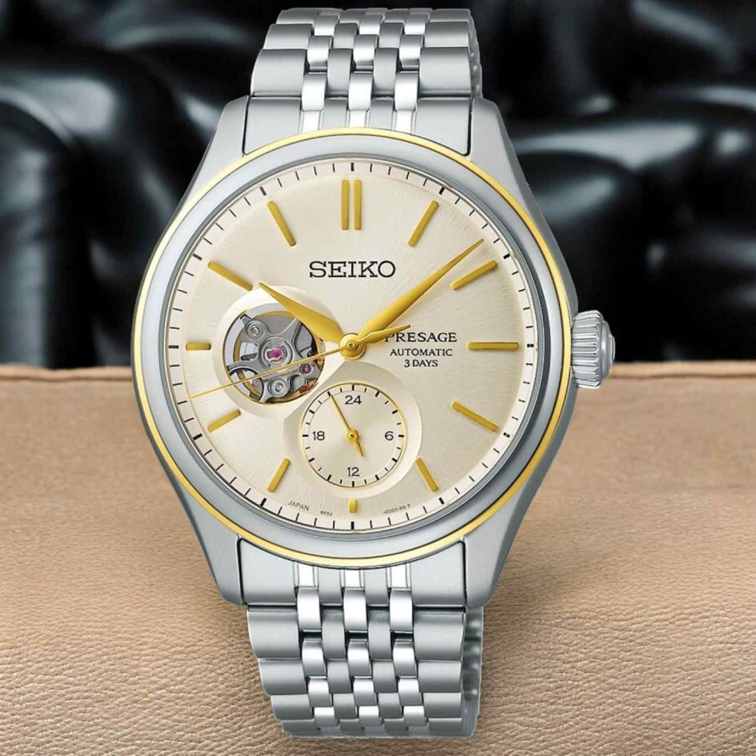 SPB480 Seiko Presage Classic Automatic Watch – Seiko Watches NZ SPB480 Seiko Presage Classic Automatic Watch by Seiko Watches NZ |Cream Dial and Gold colour markings