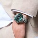 SPB501J SEIKO Prospex PADI Special Edition Divers Watch featuring a vibrant green dial, stainless steel case and bracelet, unidirectional bezel, and 300m water resistance—designed for professional diving and PADI-certified precision.