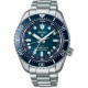 SPB509J SEIKO Prospex GMT Automatic Diver's Watch with stainless steel case and bracelet, featuring a blue wave-patterned dial, a unidirectional rotating bezel with minute markers, luminous hands and hour markers, and a GMT hand for tracking a second time