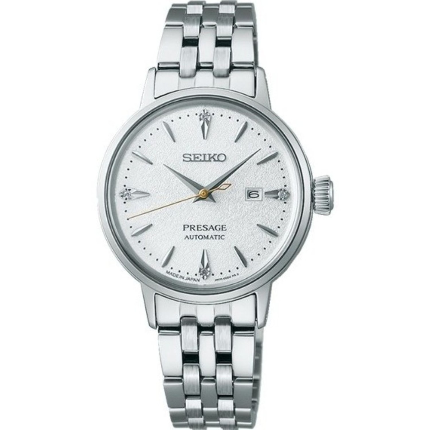 SRE017J Seiko Presage Ladies Automatic Watch – White Dial, Diamond Accents, NZ Stockist