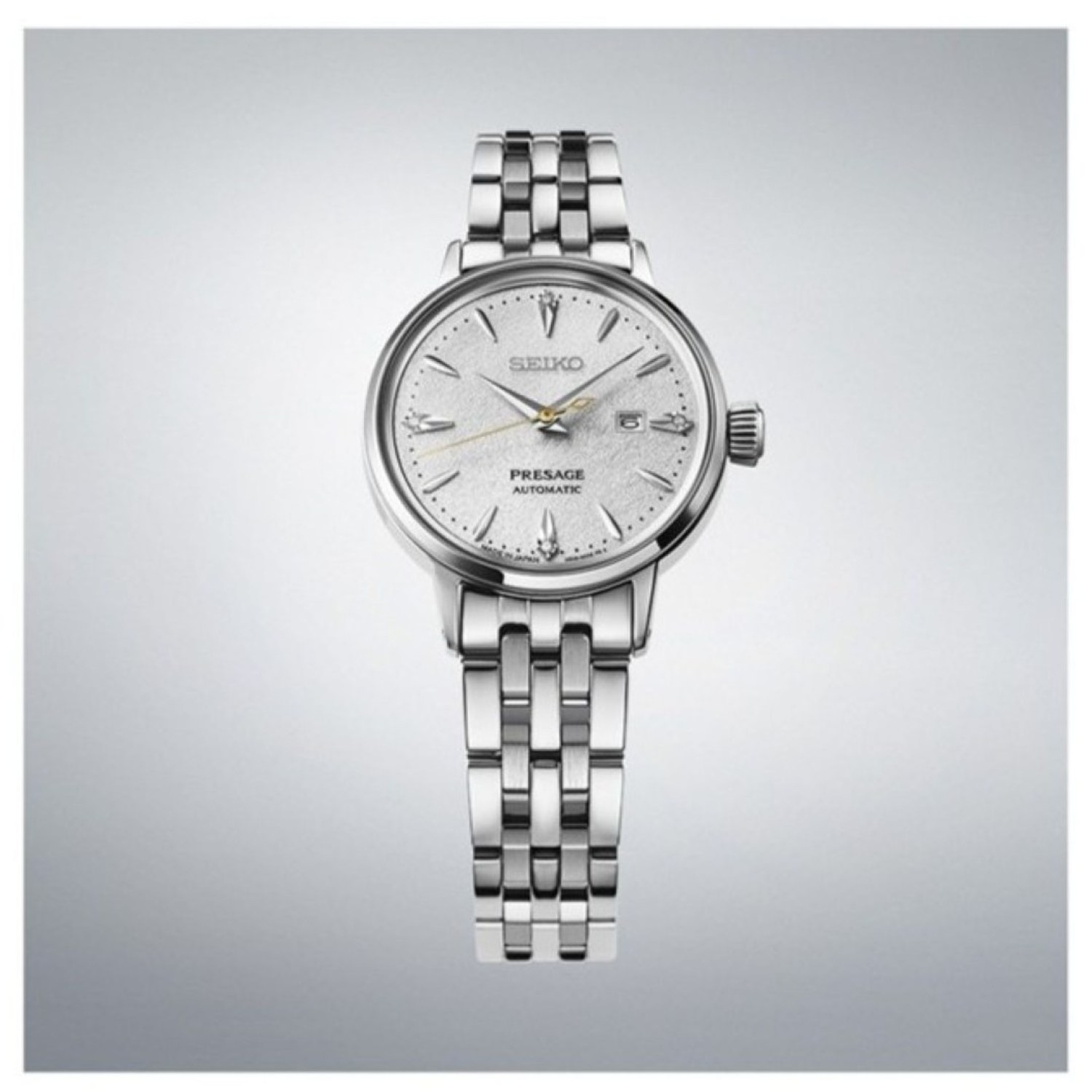 SRE017J Seiko Presage Ladies Automatic Watch – White Dial, Diamond Accents, NZ Stockist