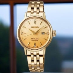 SRE018J Seiko Presage Ladies Watch – Gold-Tone Automatic Timepiece