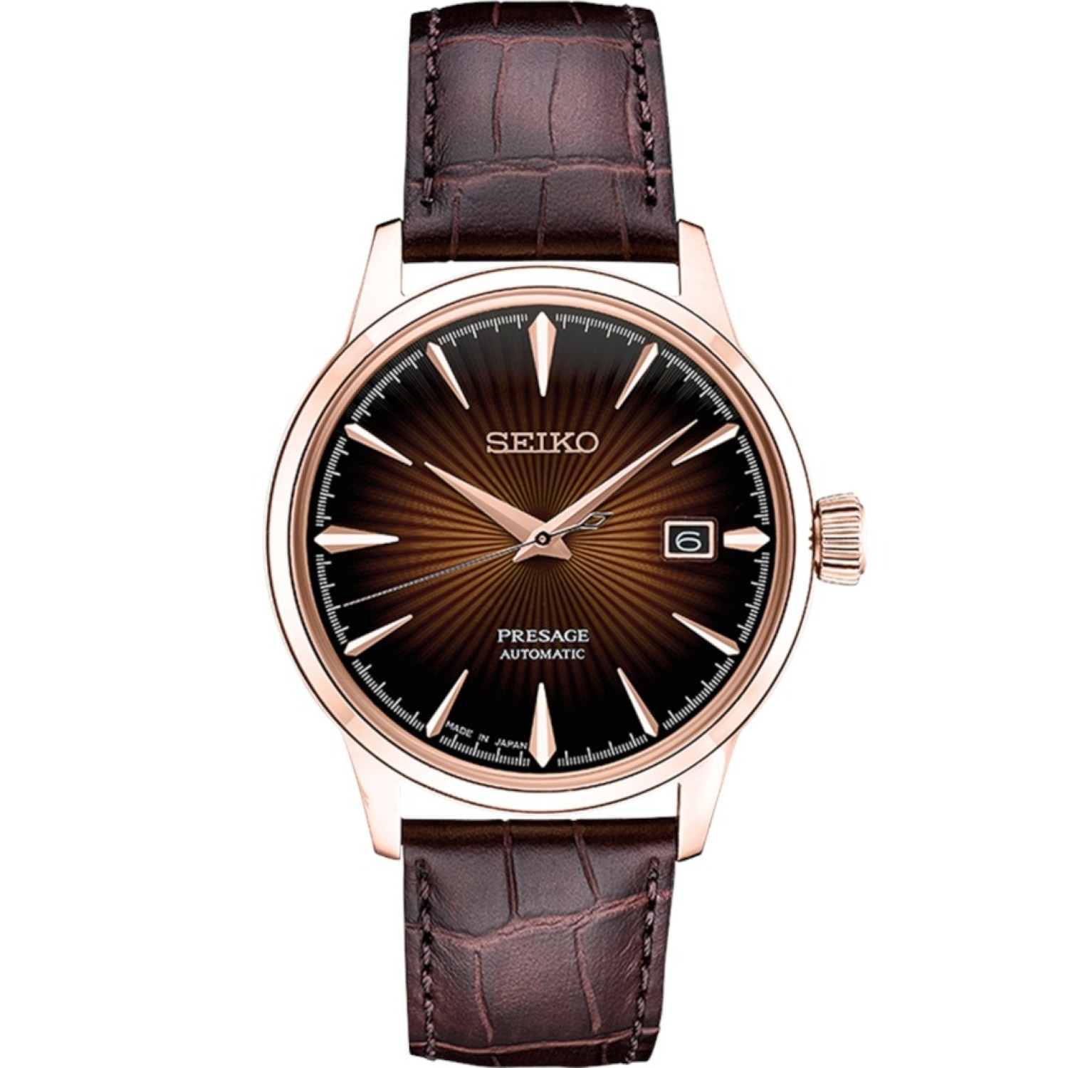 Seiko Presage SRPB46J Brown Dial Automatic Watch with Date Display