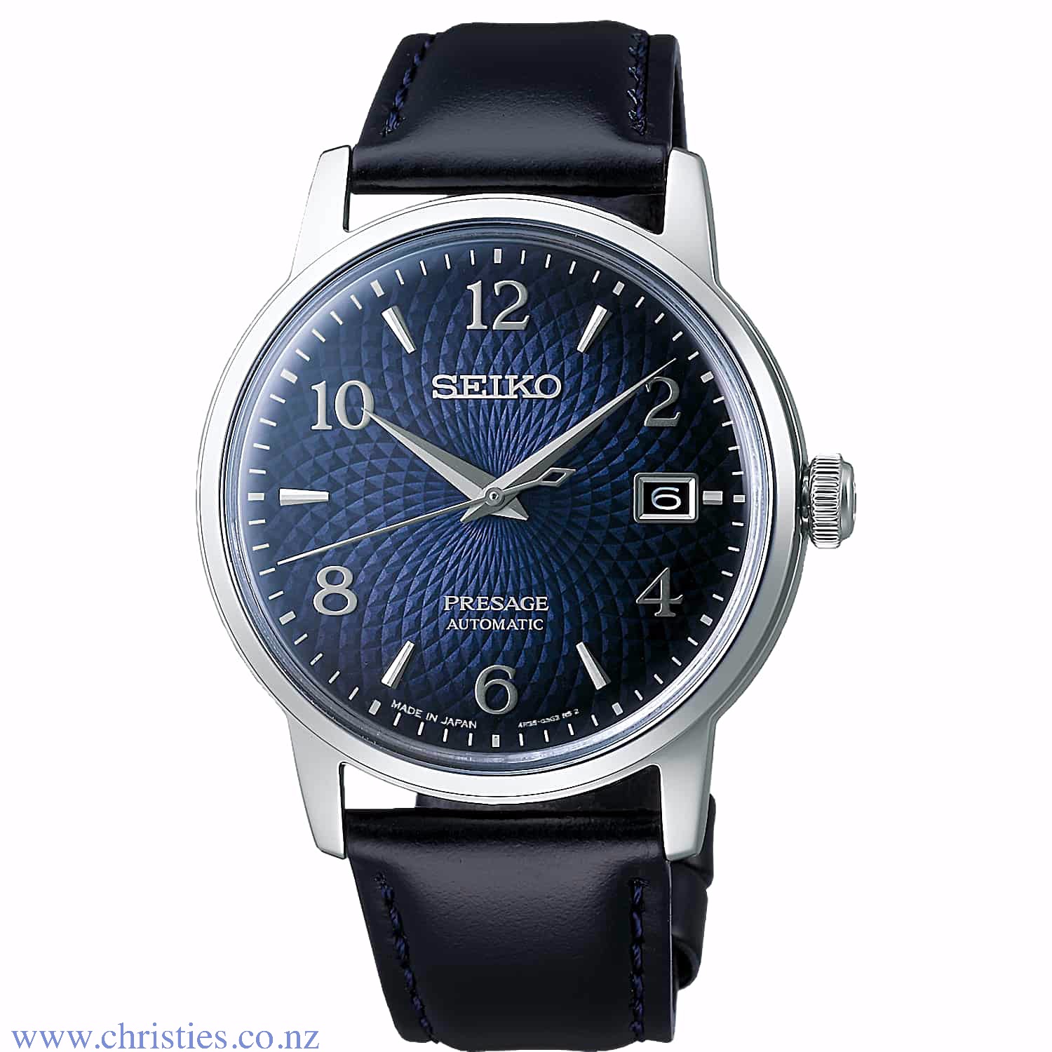 SRPE43J SEIKO Presage Cocktail Manhattan Blue Automatic Watch SRPE43J - seiko presage nz SRPE43J SEIKO Presage Cocktail Manhattan Blue Automatic Watch. The Seiko Presage SRPE43J is an automatic movement watch with a manual winding capacity. This mens watch features a stainless steel case and bracelet with a textured blue face and a date funct