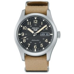 SRPG35K Seiko 5 Sports – Black Dial, Beige Numerals, Nato Strap