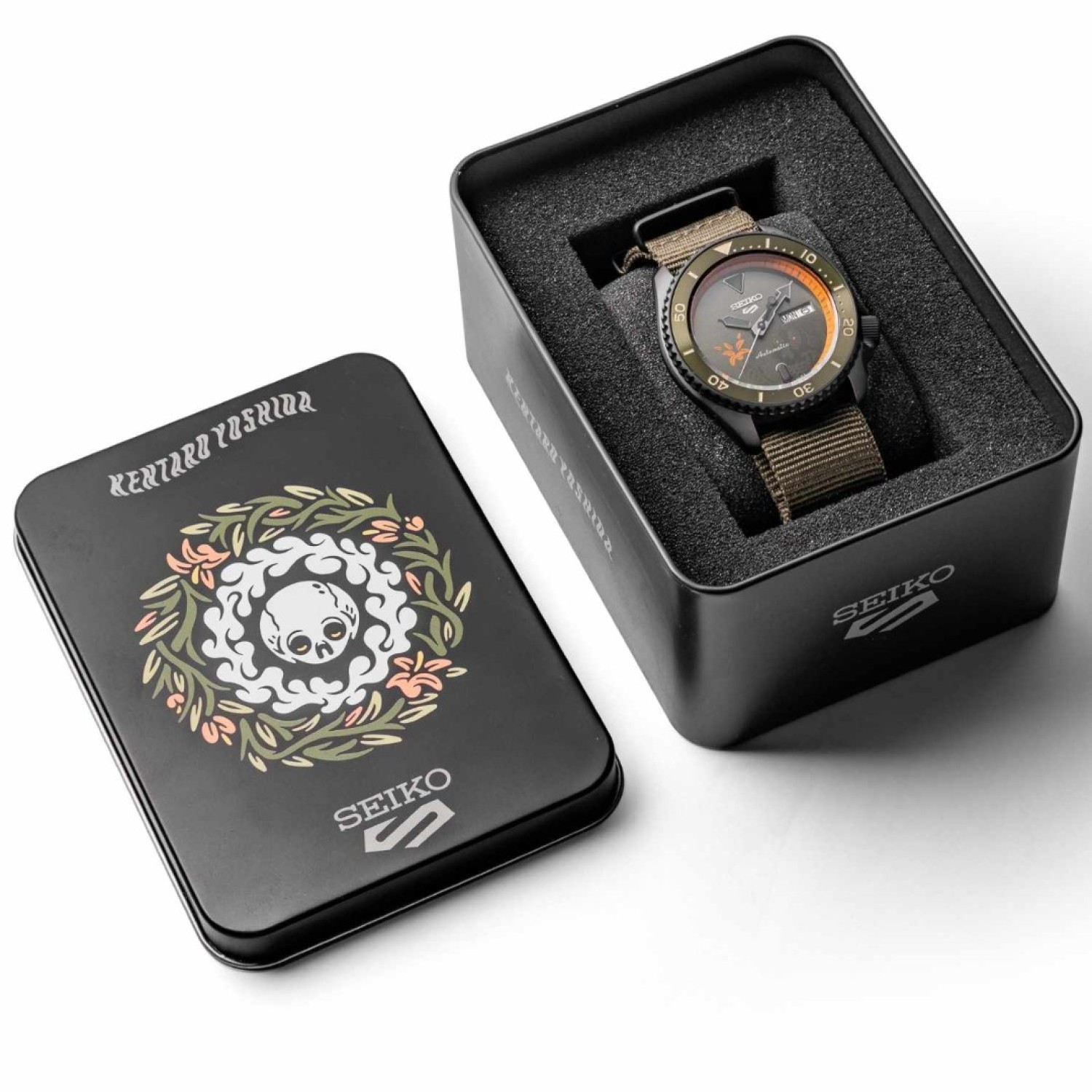 SRPL27K Seiko 5 Sports Kentaro Yoshida Limited Edition by Seiko Watches NZ | With Olive Nylon Strap and Black Dial SRPL27K Seiko 5 Sports Kentaro Yoshida Limited Edition by Seiko Watches NZ | With Olive Nylon Strap and Black Dial