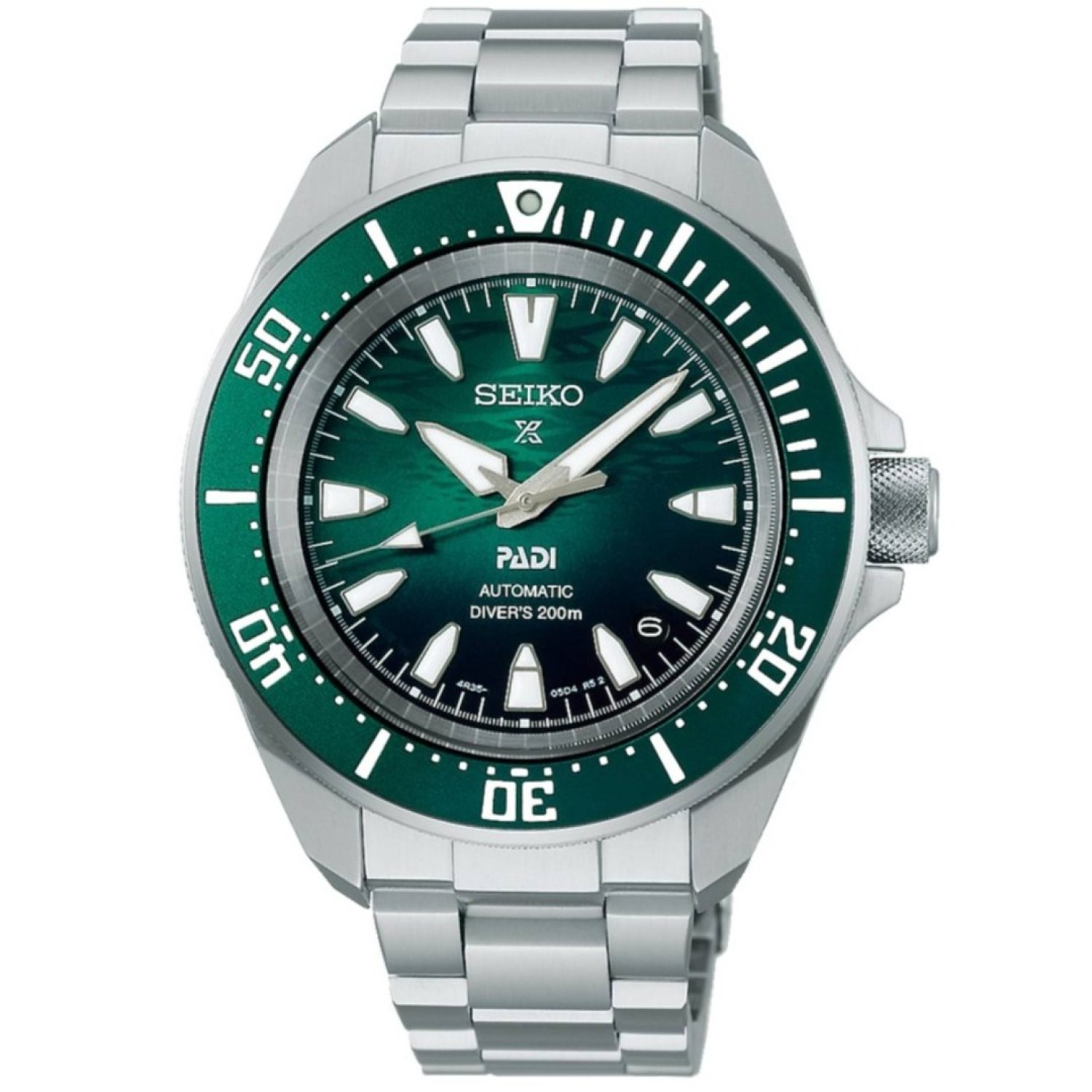 SRPL53K Seiko Prospex PADI 60th Anniversary Diver’s Watch – Green Dial, Stainless Steel Bracelet, 200m Water Resistance SRPL53K Seiko Prospex PADI 60th Anniversary Edition diver’s watch with green bezel and dial, stainless steel bracelet, and luminous markers – 200m water-resistant automatic timepiece celebrating Seiko’s 60 years of dive innovation.