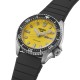 SRPL87 Seiko 5 Sports SKX Sports Style Series watch with a bold yellow dial, black bezel, luminous markers, and a black silicone strap – adventure-ready and stylish.