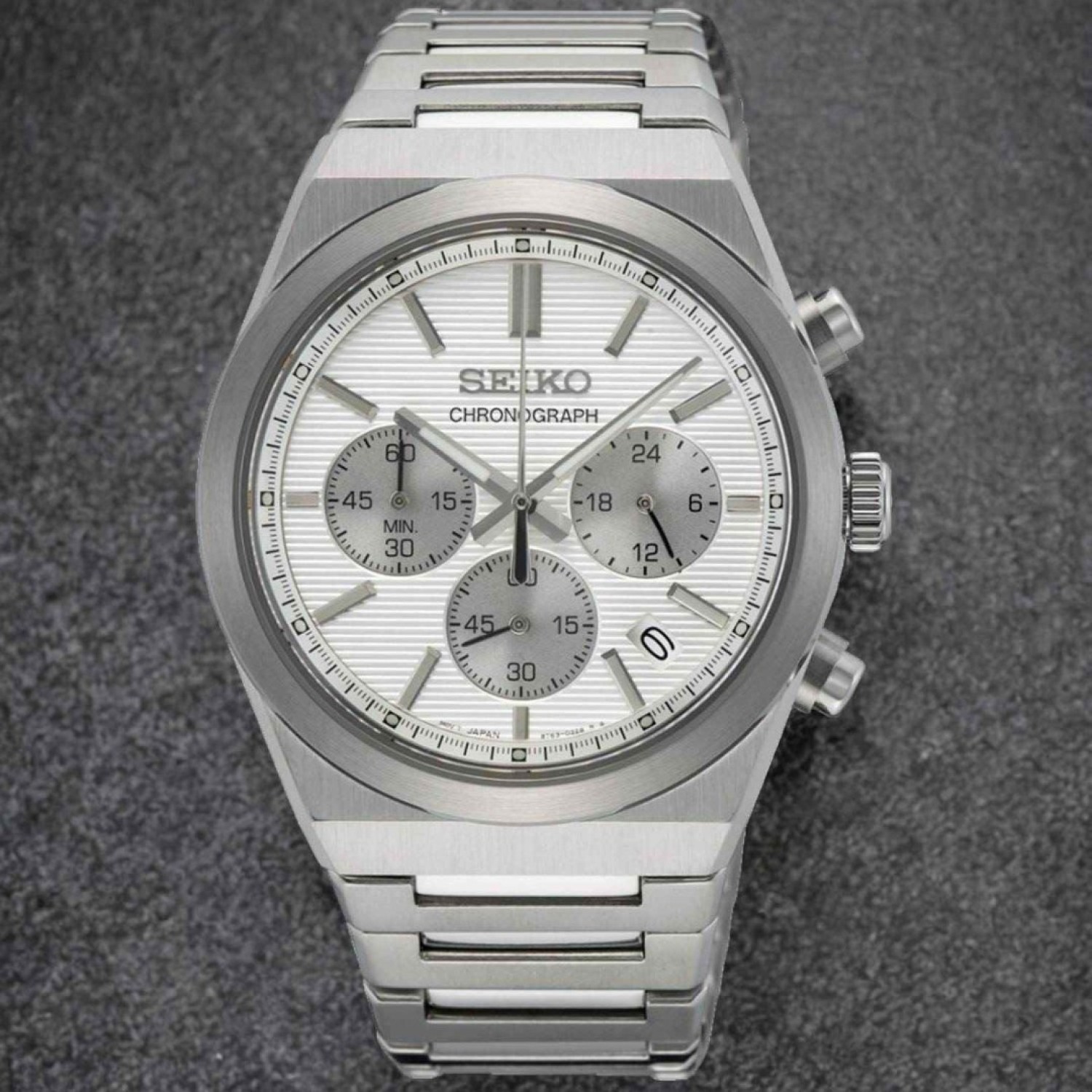 Christies Jewellery - SSB451P Seiko Gents Chronograph Quartz Watch Auckland NZ SSB451P Seiko Gents Chronograph Quartz Watch SSB451P1 100m WR - White Dial, Stainless Steel casing
