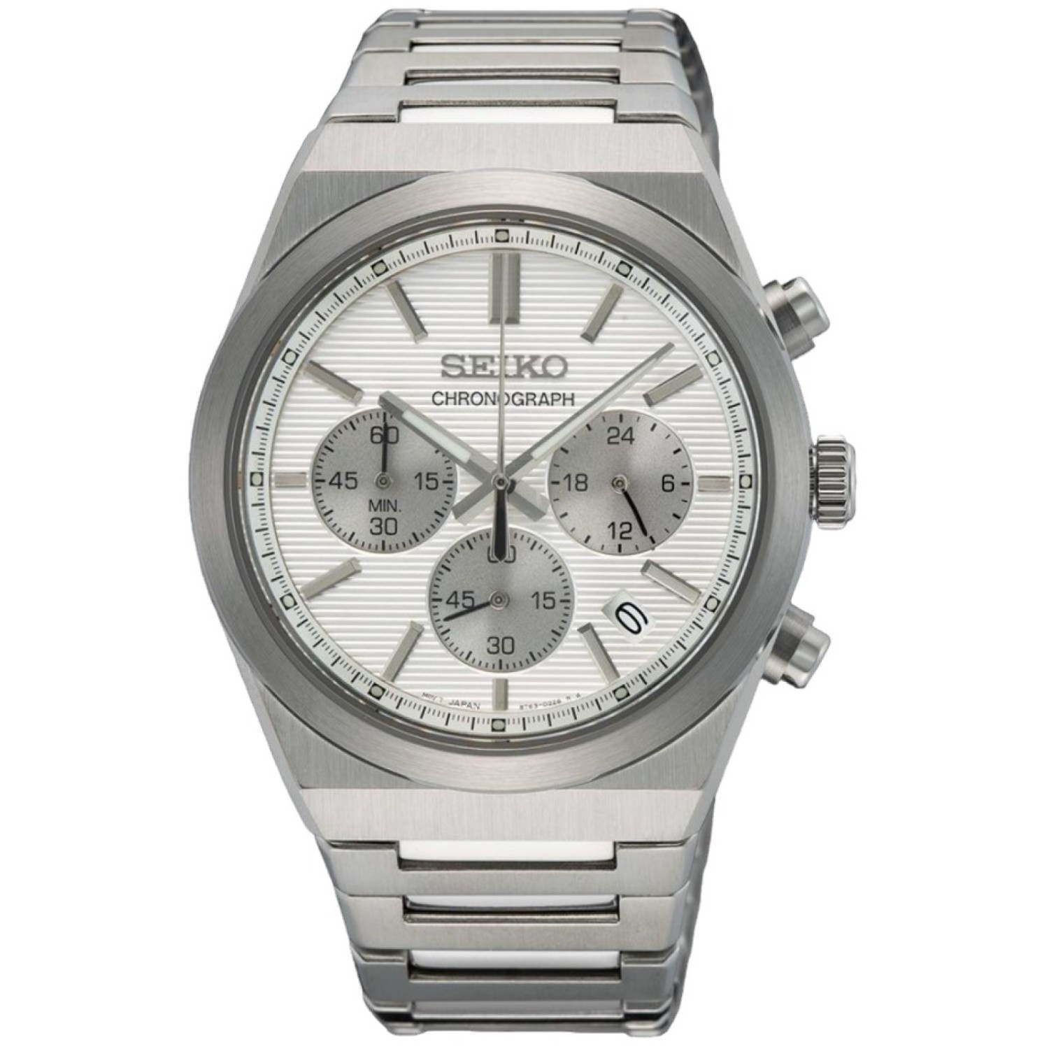 Christies Jewellery - SSB451P Seiko Gents Chronograph Quartz Watch Auckland NZ SSB451P Seiko Gents Chronograph Quartz Watch SSB451P1 100m WR - White Dial, Stainless Steel casing