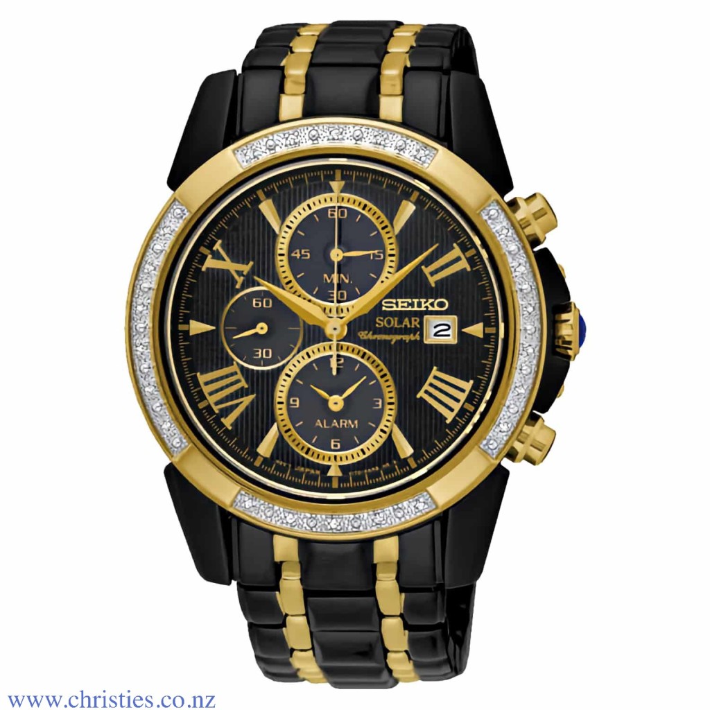 Seiko solar sales diamond watch