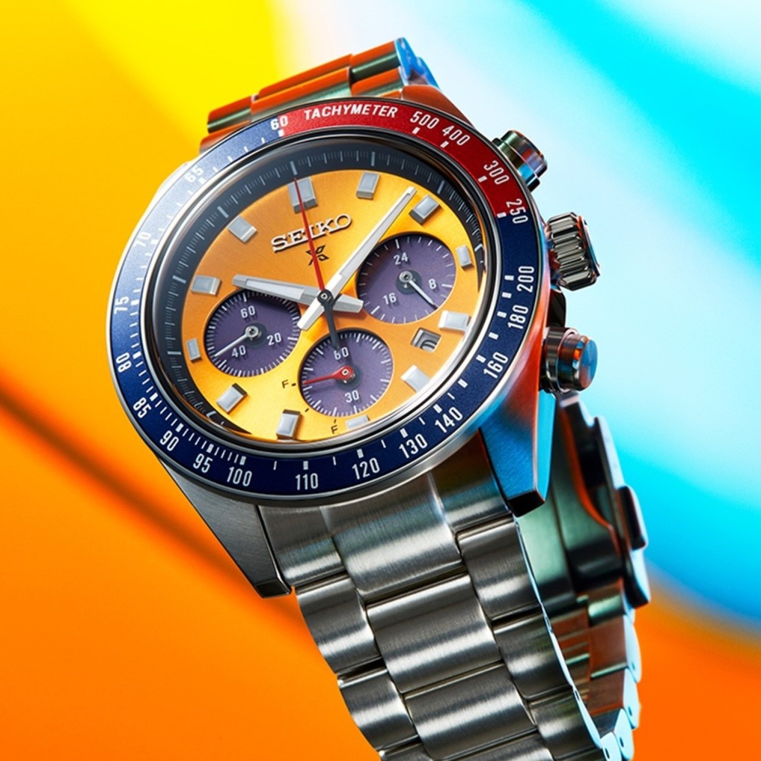 Christies Jewellery - SSC947P Seiko Prospex Speedtimer Solar Watch Auckland NZ SSC947P Seiko Prospex Speedtimer Solar Watch with orange dial and AR coating on inner surface