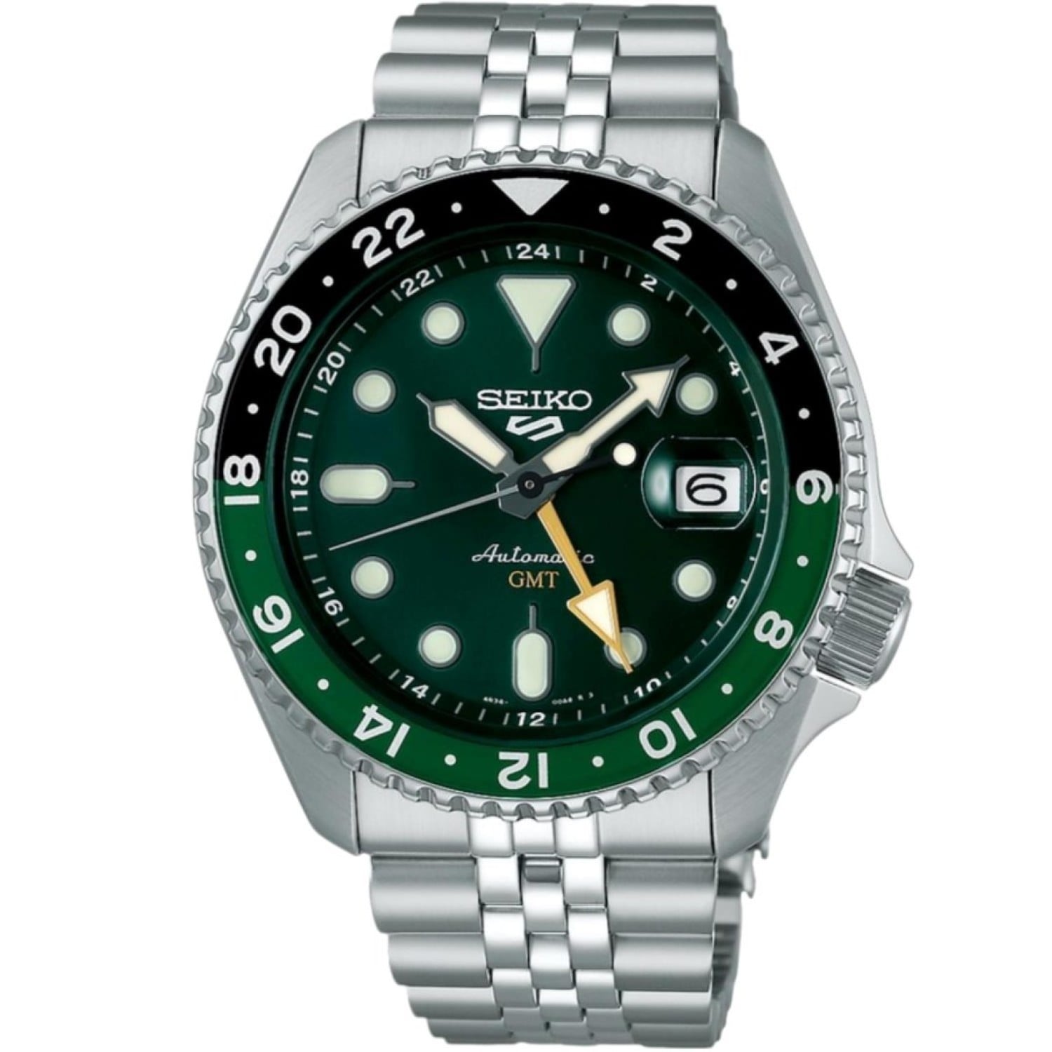 SSK035 Seiko 5 Sports GMT Navigator Watch SSK035K1 - Green Colour Dial Watch