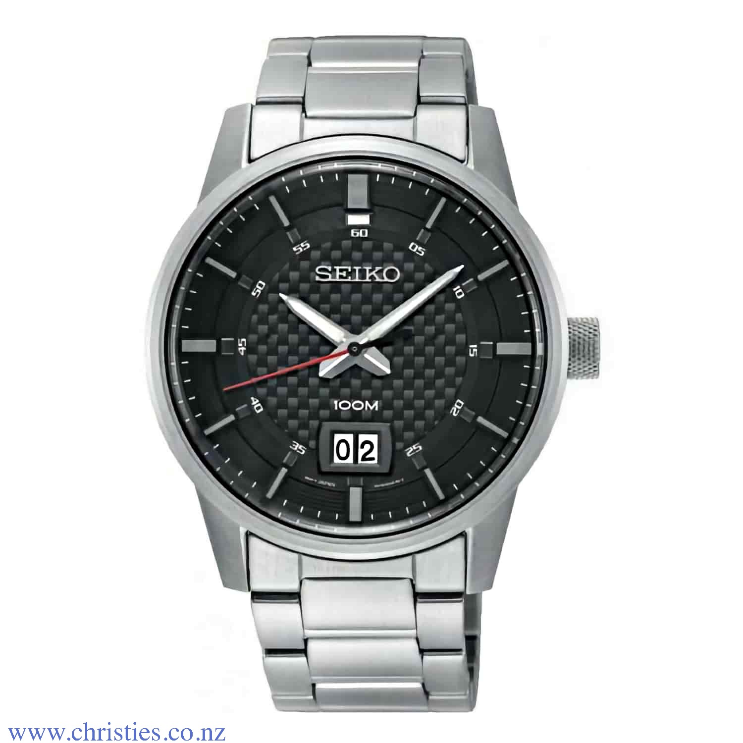 SUR269P1 Seiko 100m stainless Steel Watch. SUR269P1 Seiko 100m stainless Steel Watchh rated at 100 metres water resist and featuring a carbon fibre dial Afterpay - Split your purchase into 4 instalments - Pay for your purchase over 4 instalments, due eve 