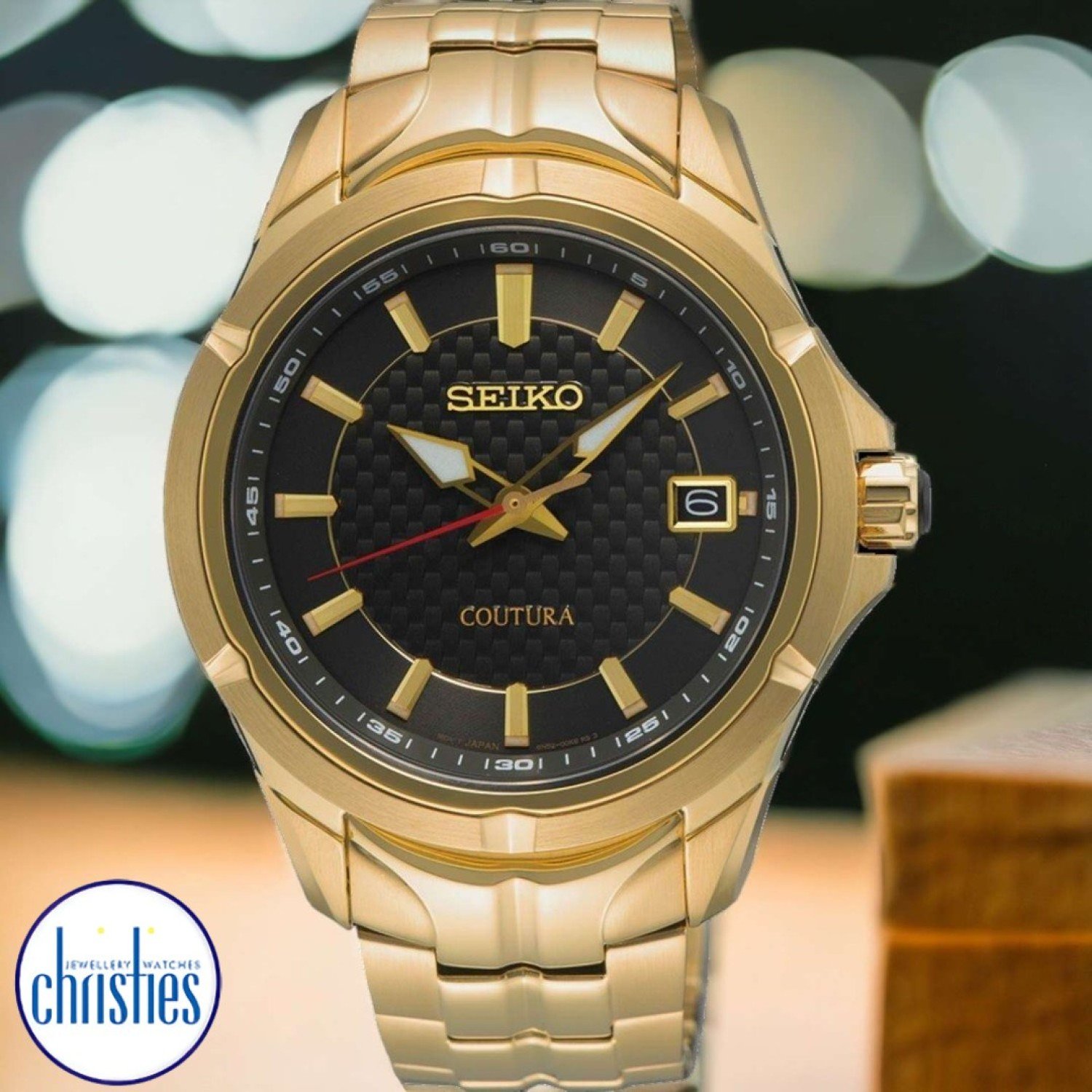Christies Jewellery - SUR566P Seiko Coutura Gold Analogue Watch Watches Auckland NZ SUR566P Seiko Coutura Gold Analogue Watch SUR566P-9 Seiko Watches NZ | Seiko's commitment to craftsmanship ensures that each watch is made with precision and attention to detail.