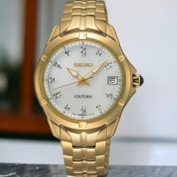 SUR596 Seiko Quartz Gold-Tone Ladies Analogue Watch