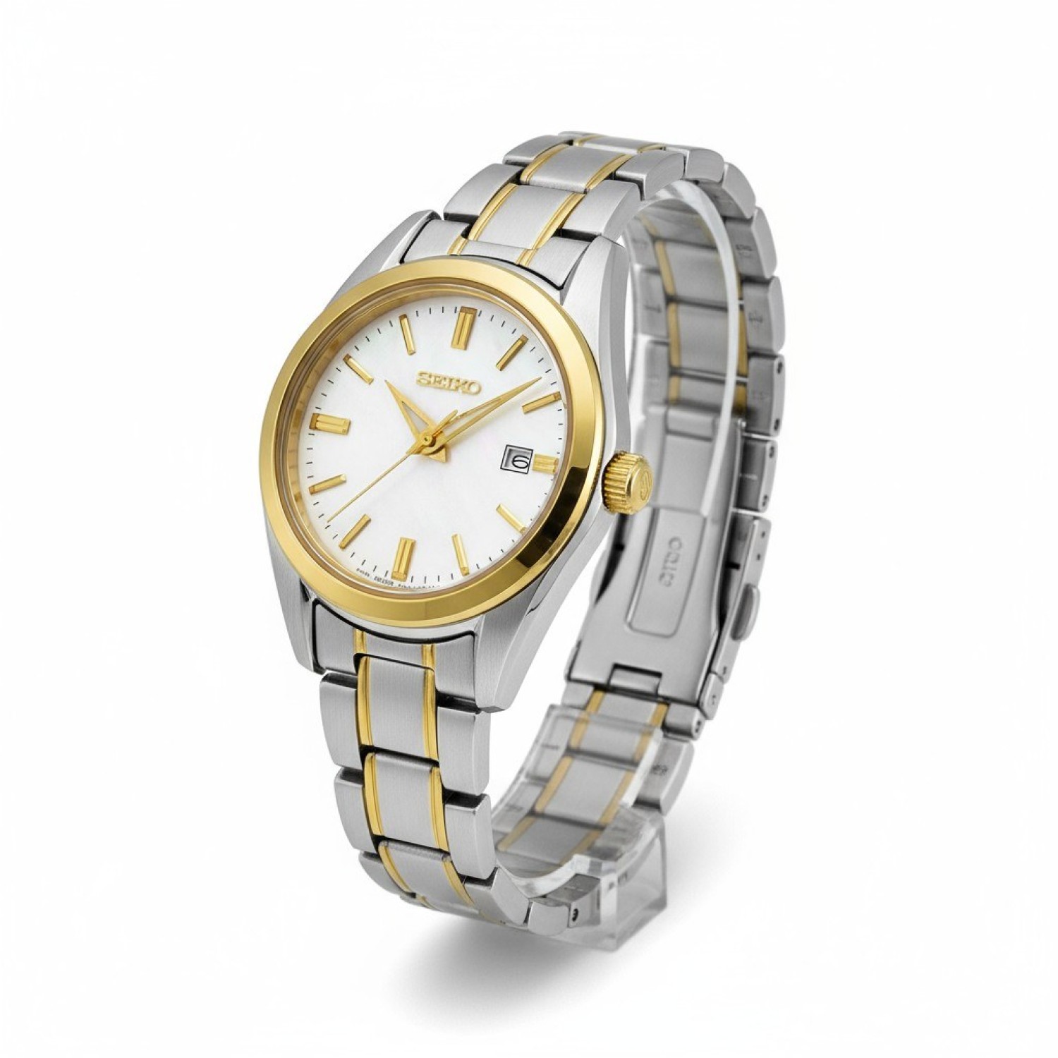 SUR636P Seiko Ladies Quartz Watch – Gold-Tone Detail & Sapphire Glass – Seiko Watches NZ | Seiko's commitment to craftsmanship ensures that each watch is made with precision and attention to detail. SUR636P Seiko Ladies Quartz Watch – Gold-Tone Detail & Sapphire Glass by Seiko Watches