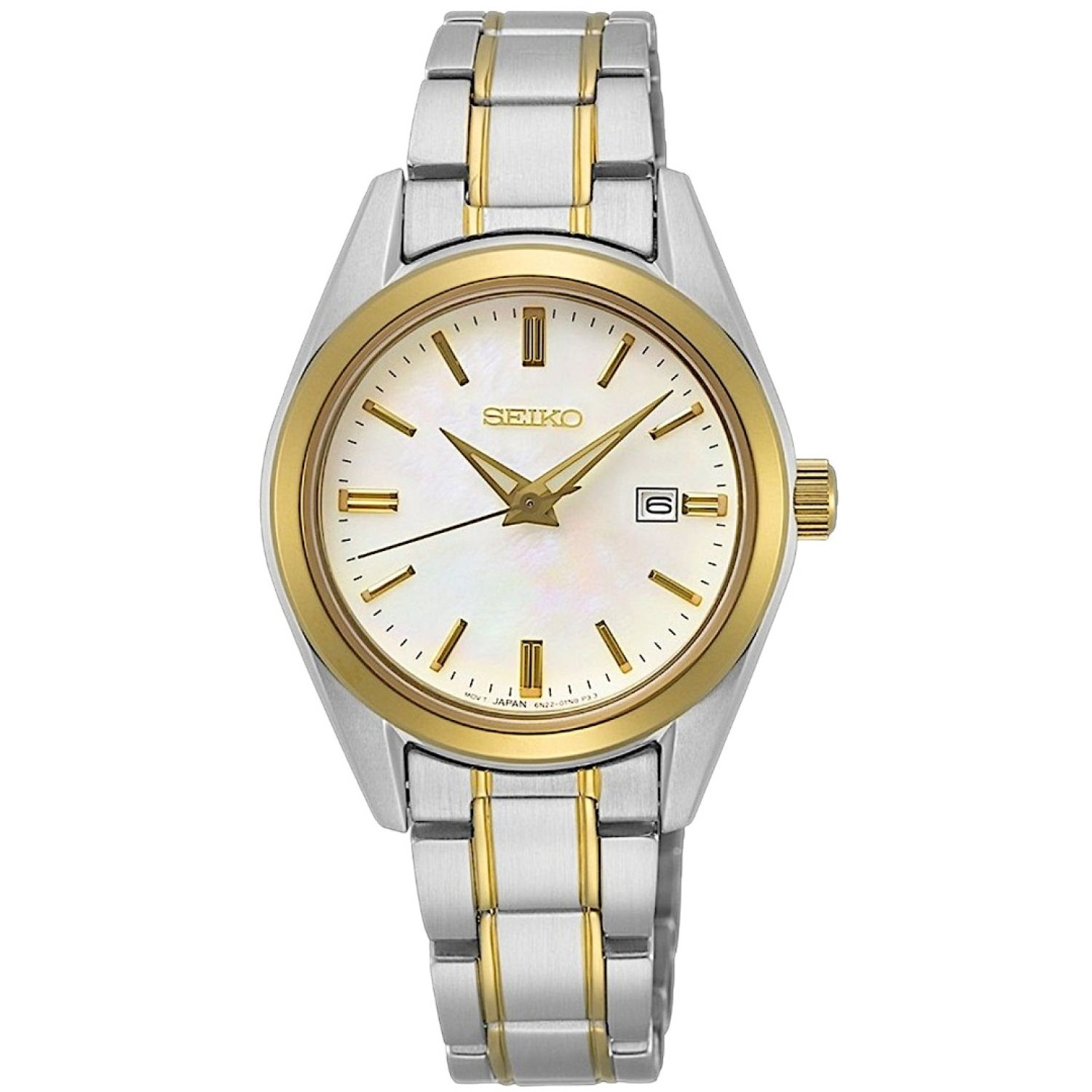 SUR636P Seiko Ladies Quartz Watch – Gold-Tone Detail & Sapphire Glass – Seiko Watches NZ | Seiko's commitment to craftsmanship ensures that each watch is made with precision and attention to detail. SUR636P Seiko Ladies Quartz Watch – Gold-Tone Detail & Sapphire Glass by Seiko Watches