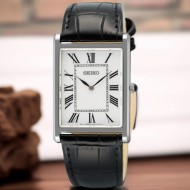 SWR103P Seiko Classic Roman Dial Leather Strap Watch