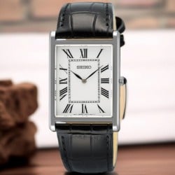 SWR103P Seiko Classic Roman Dial Leather Strap Watch